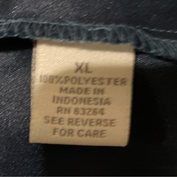 Ladies Size XL Dress Barn Teal Button Down Long Sleeve W/Detail Circles - Picture 14 of 14